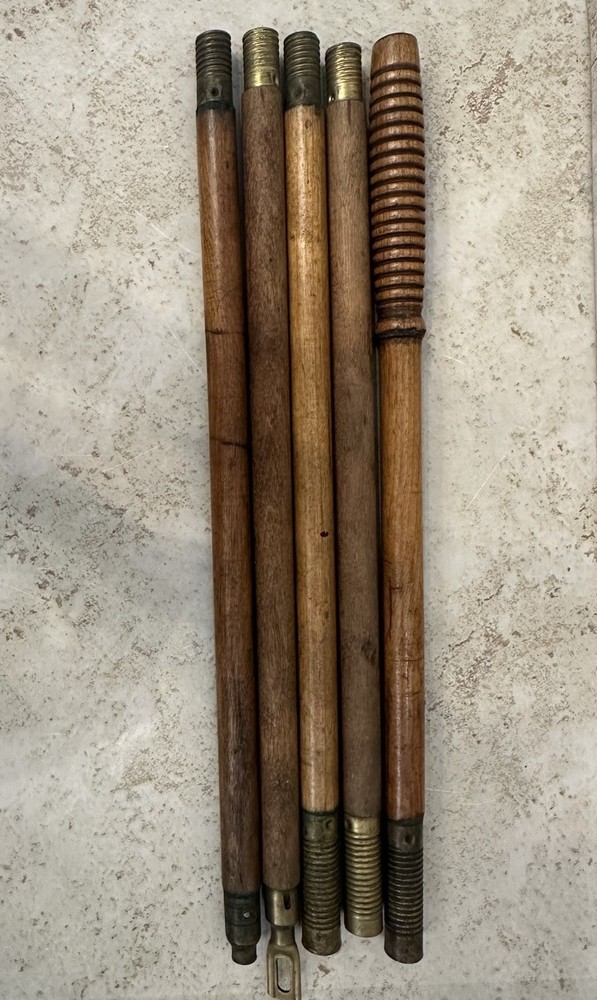 ANTIQUE MUZZLELOADER CLEANING ROD SET BRASS TIPS 48” COMPLETE