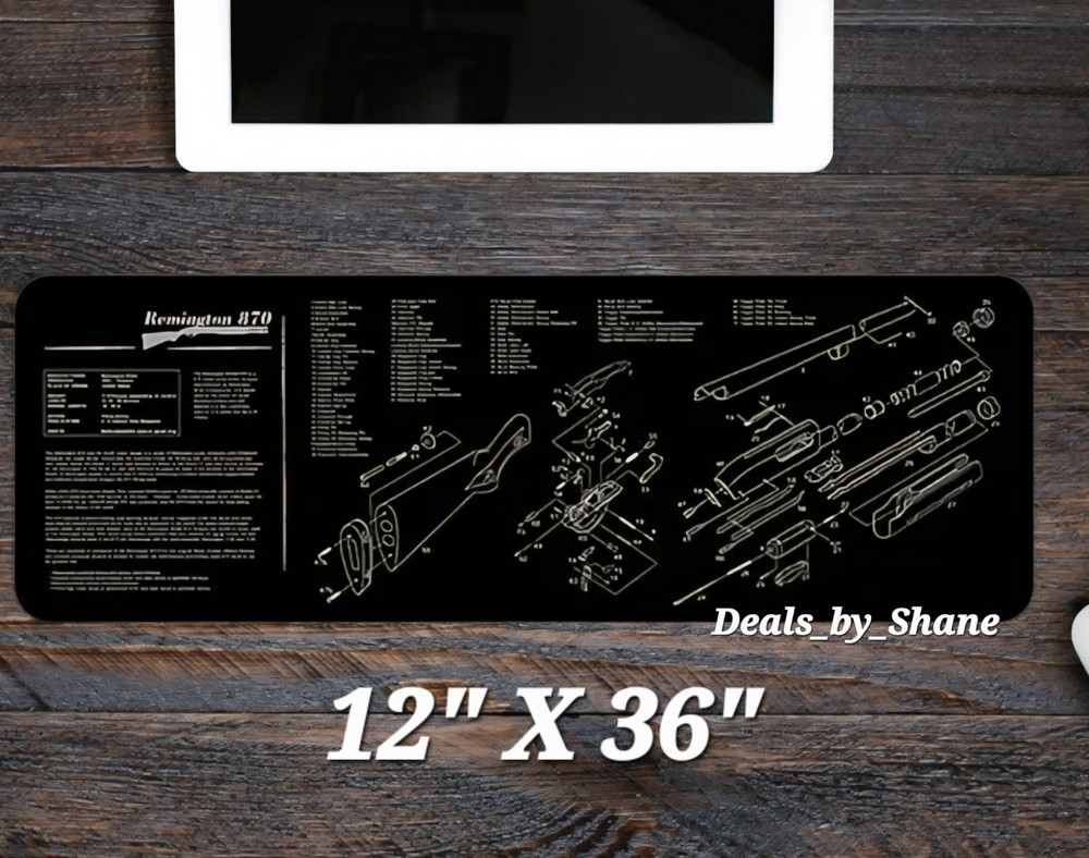 Remington 870 Gun Cleaning Bench Mat Gaming Mouse Pad 12″ x 36″