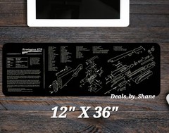 Remington 870 Gun Cleaning Bench Mat Gaming Mouse Pad 12″ x 36″
