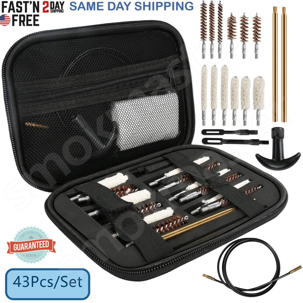 43 PCS Gun Cleaning Kit Pro Universal Pistol Rifle Shotgun Cleaner Set US