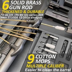 Cleaning Kit | Universal Gun Cleaning Kit for All Caliber Shotgun Pistol Rifle C