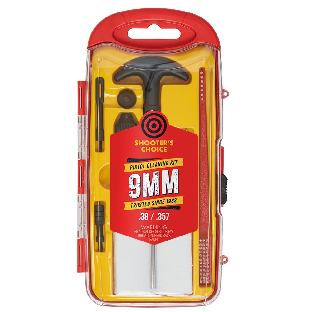 9Mm Pistol Cleaning Kit Aluminum Rod Brushes Patches Lubricant All In One