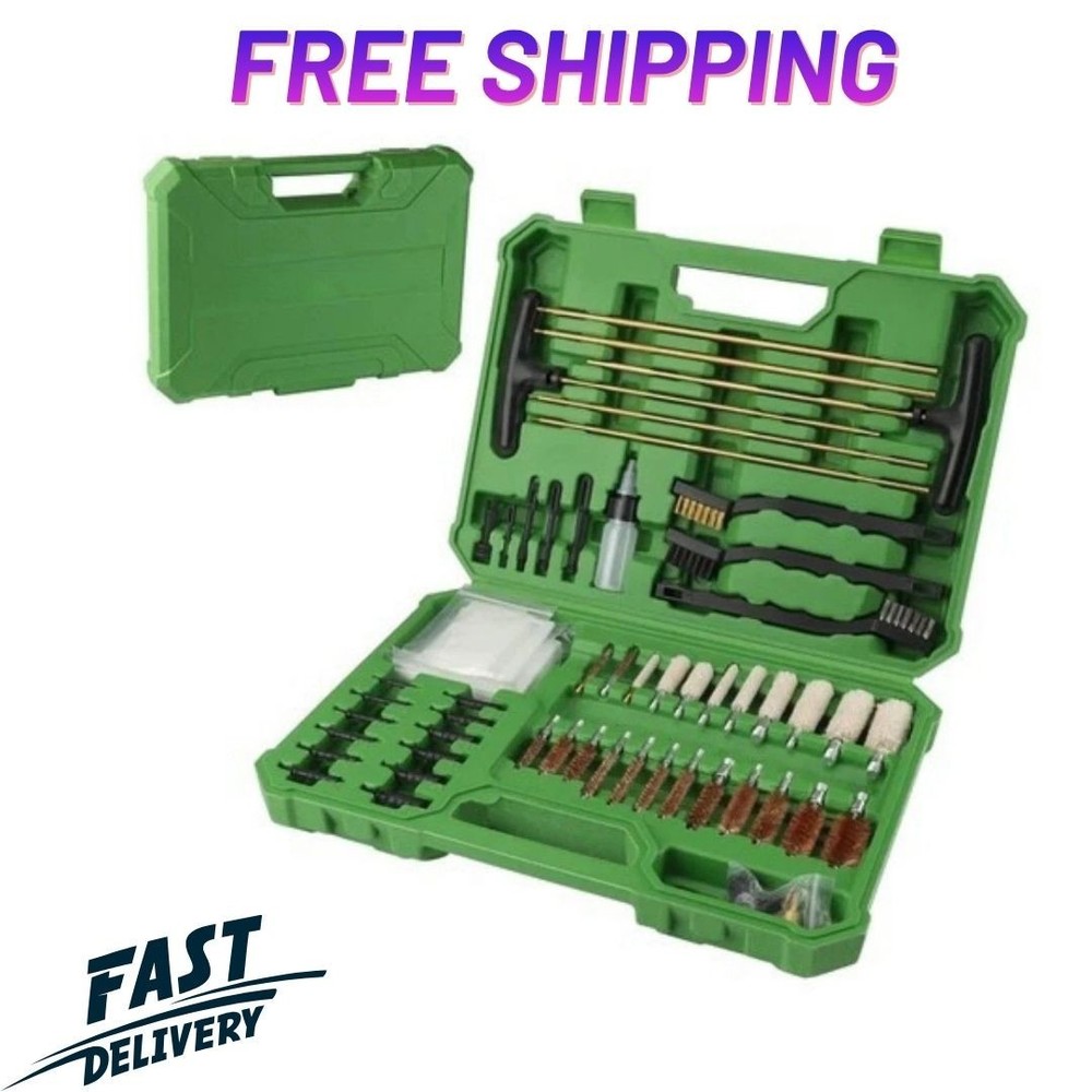 Universal Gun Cleaning Kit Pistol Shotgun Handgun Rifle Firearm w/Case