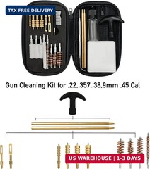 ELVO Gun Cleaning Kit 21 Piece Set Brass Components Cleaning Kit for .22,.357,.3