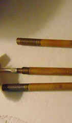 38″ ANTIQUE WOODEN/BRASS RIFLE CLEANING ROD…NO MAKER–GOOD CONDITION