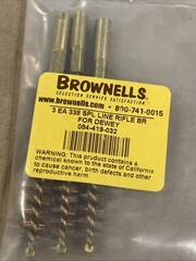 NEW Brownell’s Bronze Bore Brushes LOT of FIVE PACK ASSORTED CALIBER