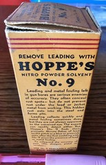 Vintage 1937 Hoppe’s Nitro Powder Solvent No. 9 Bottle, Original Liquid included