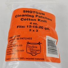 Cotton Knit Shotgun Cleaning Patches For 12, 16, and 20 Gauge
