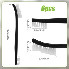 6PCS Double-Ended Gun Cleaning Brush Set Supplies Kit Black