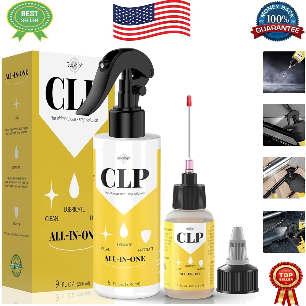 8 oz Gun Oil & 1 oz Needle Oiler – Ultimate Cleaning Kit for Firearms