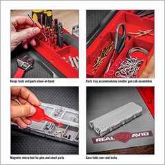 XX Large Black Gun Cleaning Kit Oil Resistant Workbench Mat with Organizer Tray
