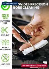 900pc Gun Cleaning Supplies Case – 300pcs Patches & 600pcs Swabs – 6-inch Lint F