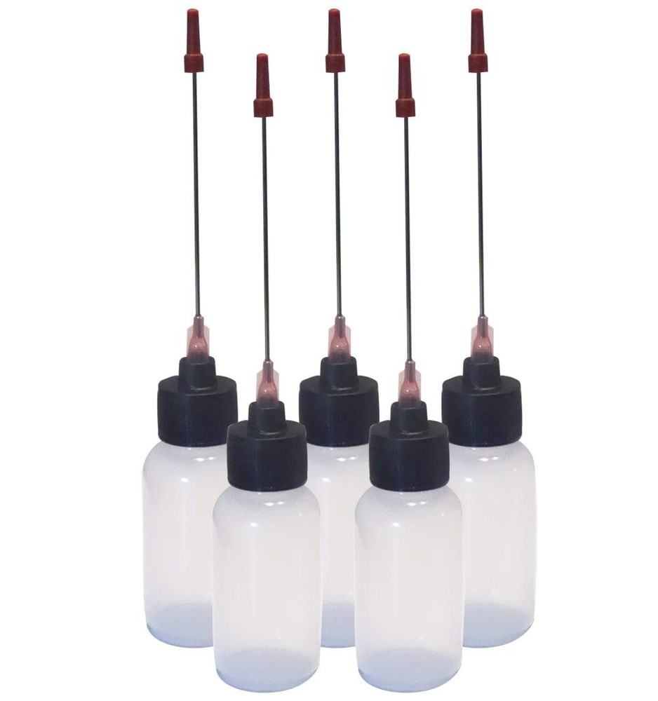 Liberty Products 5-1 OZ bottles with extra long 2″ stainless needle tip for A…