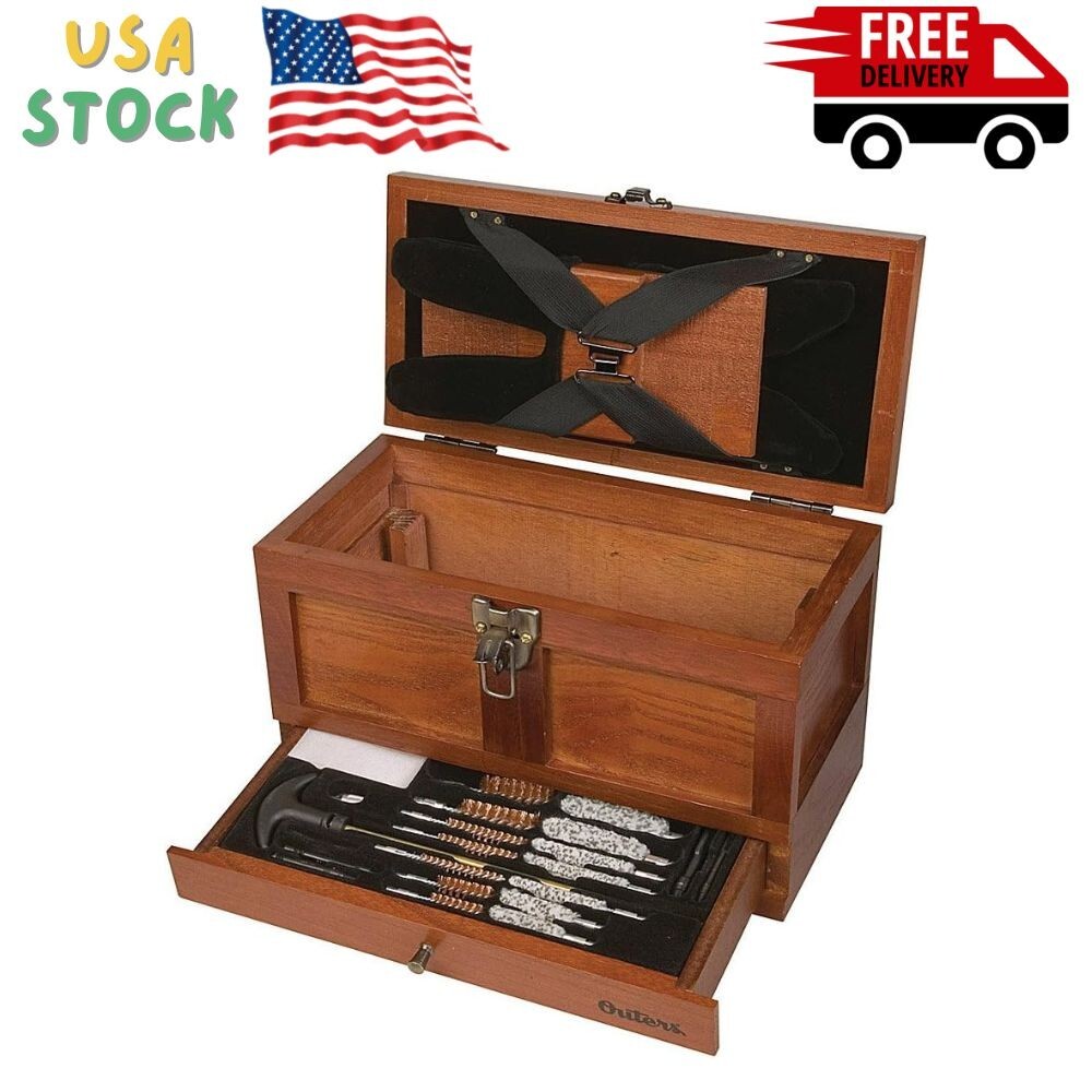 Outers Wooden Chest Cleaning Kit 25pc Universal Gun Care Wood Box Tool Box