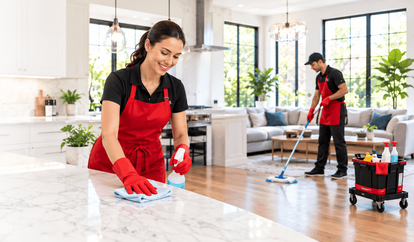 Clean, modern home interior featured by Omega Maid Services